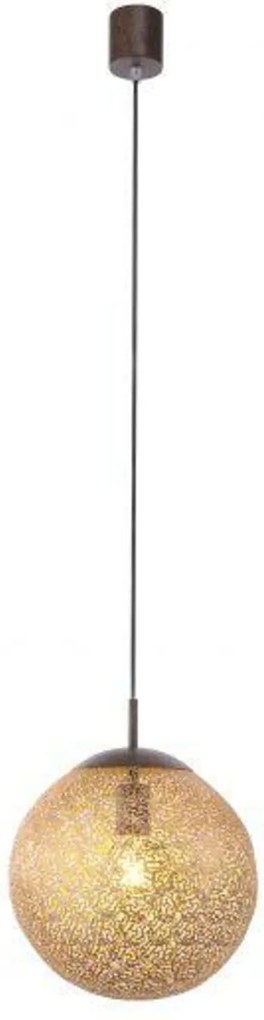 Paul Neuhaus függőlámpa, rozsdaarany gömb alakú, Ø30cm, E27, 60W, fém