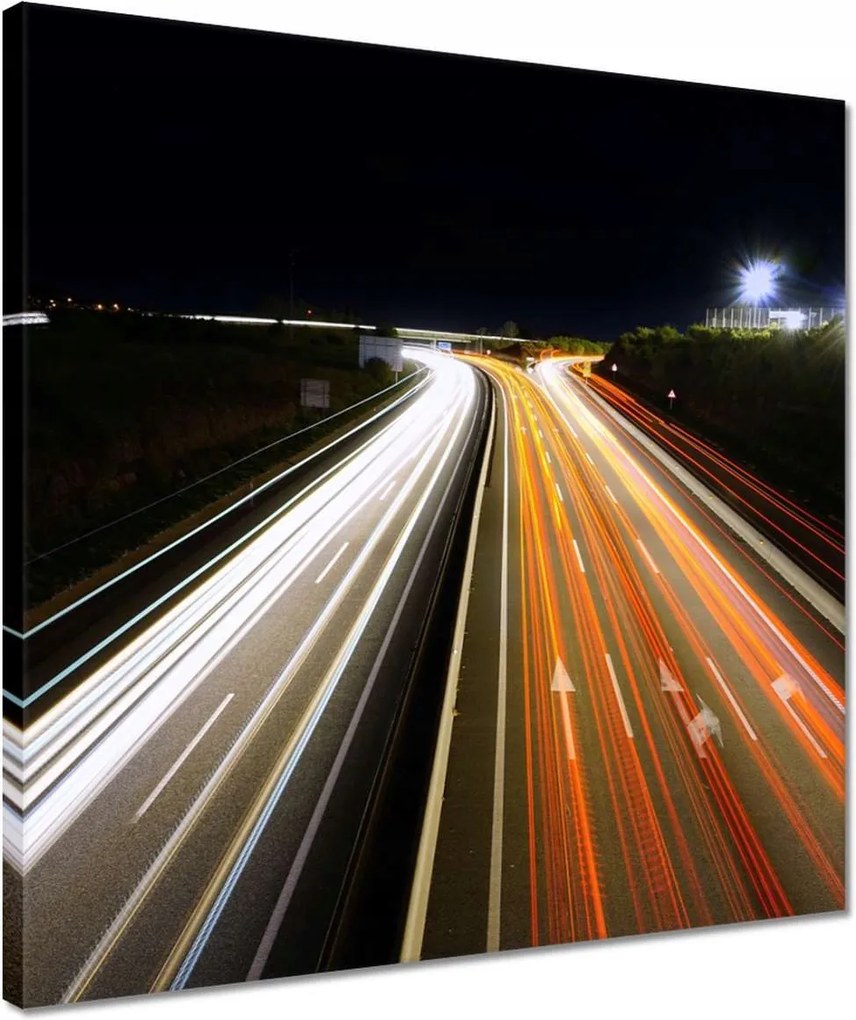 Vászonkép 40x40 Autópálya Utca Éjszaka
