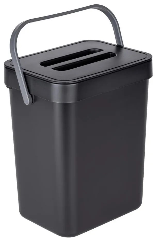 WENKO 55027100 - Szemetes BLACK OUTDOOR KITCHEN 19x24 cm fekete/szürke/átlátszó