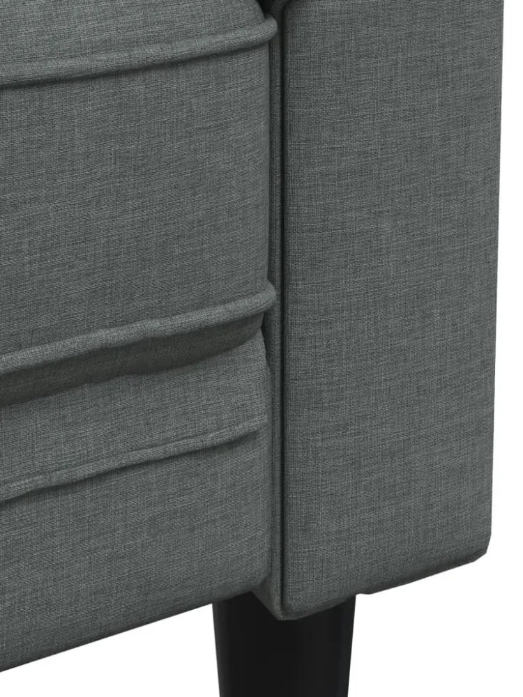 sötétszürke 3 személyes szövet Chesterfield kanapé