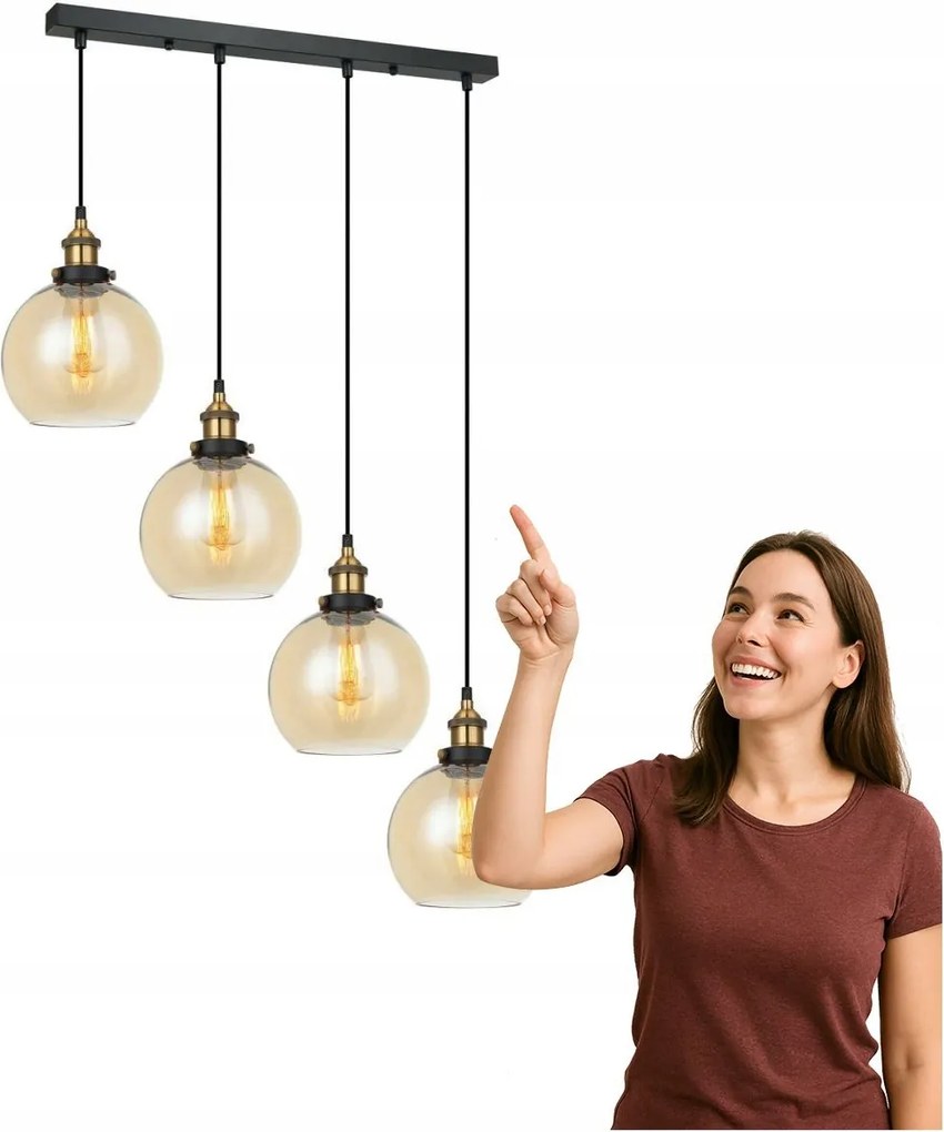 Cardena függőlámpa MDM-4330/4 Gd+amb Italux