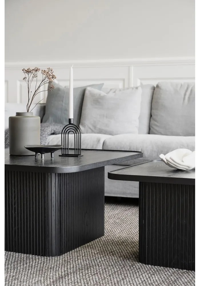 Sullivan fekete tölgyfa dohányzóasztal, 80 x 80 cm - Rowico