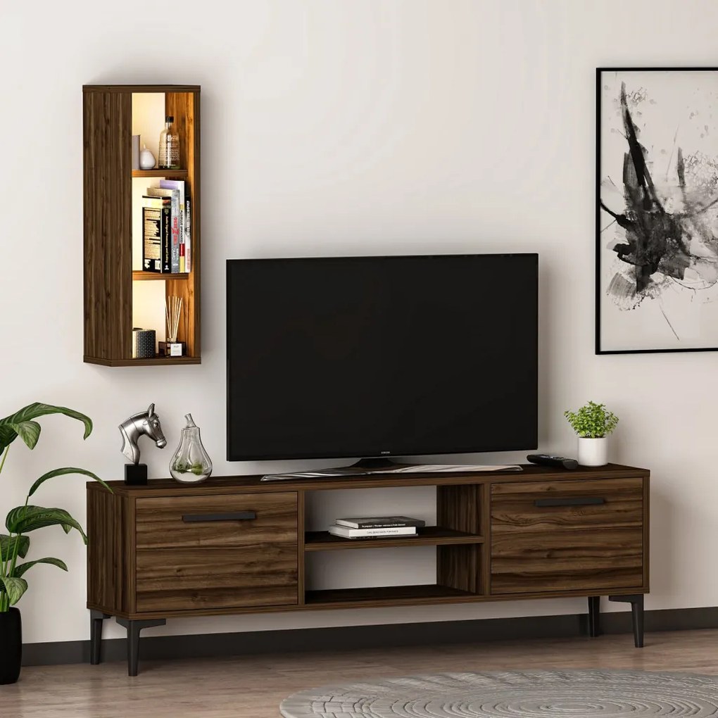 Bien TV-állvány, dió, 150 cm