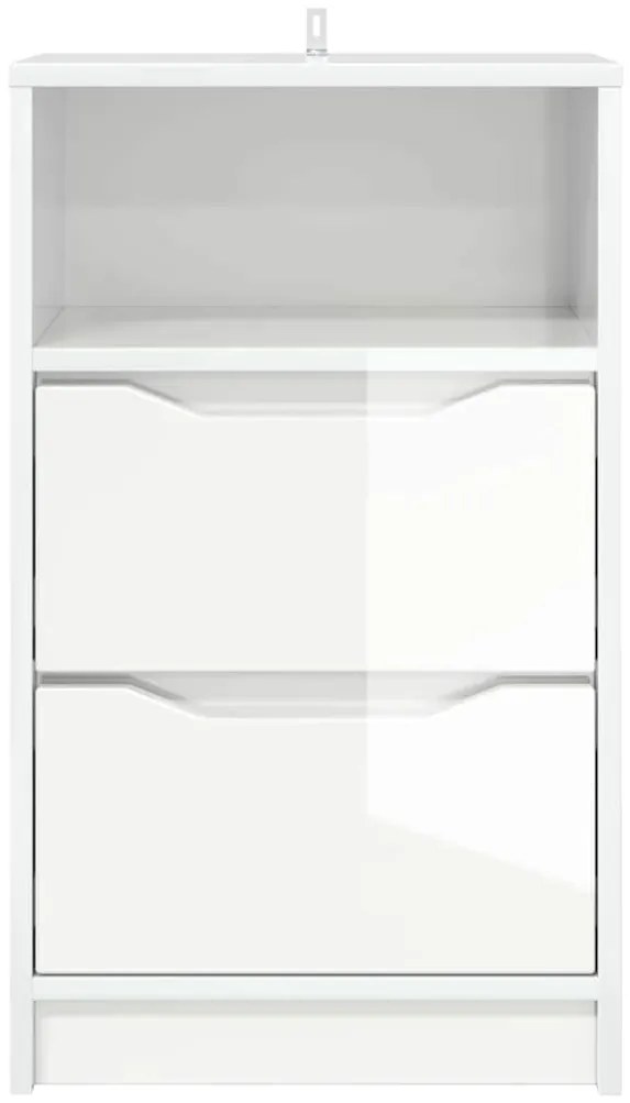 Éjjeliszekrények 2 pcs Magas Fényű Fehér 40 x 30 x 467 cm