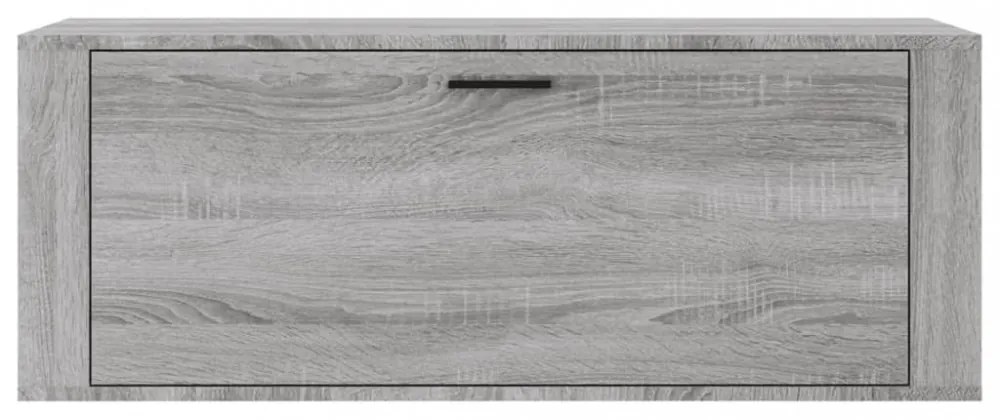 szürke sonoma színű szerelt fa fali cipősszekrény 100x35x38 cm