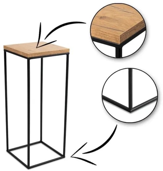 BASICLOFT virágtartó állvány 60x24 cm fekete/barna