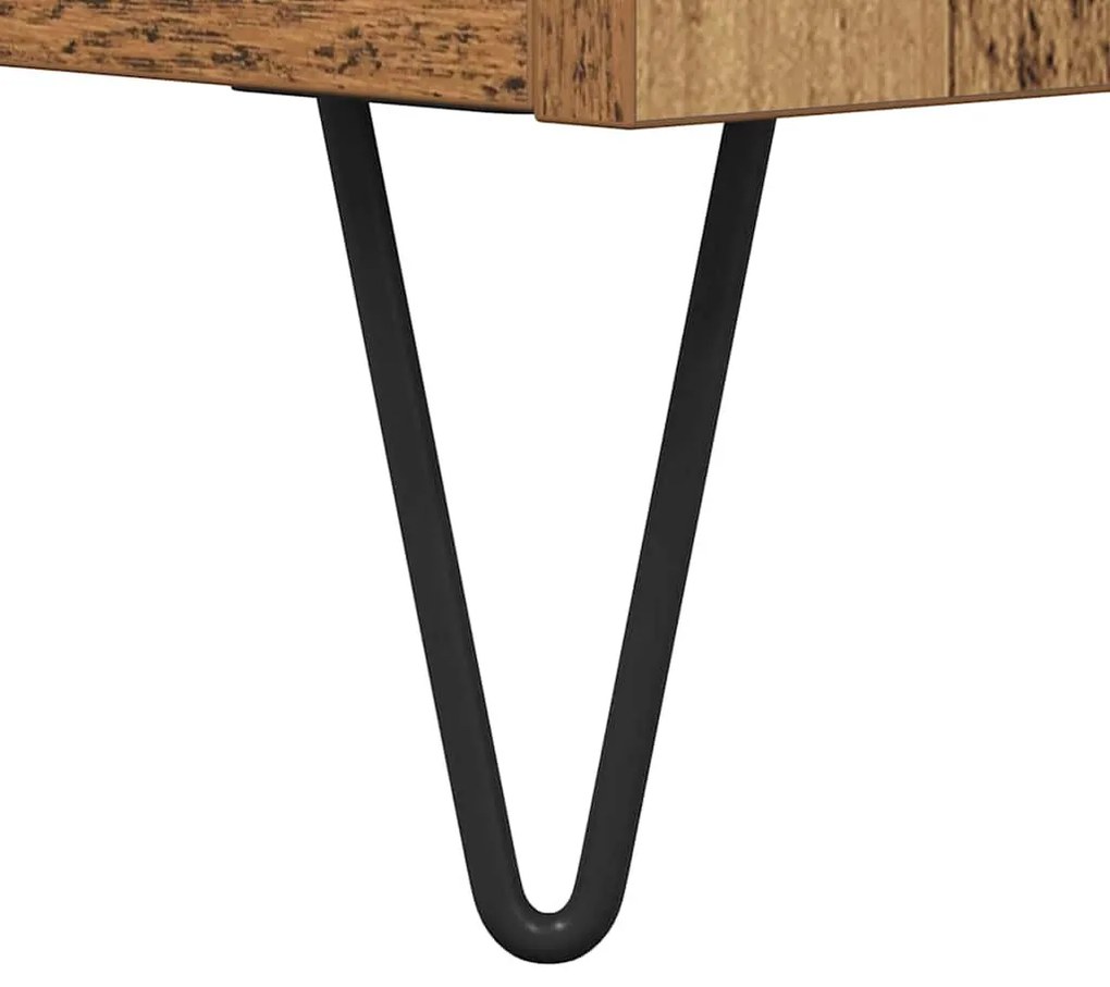 Széf fiókkal Öreg fa 40 x 35 x 70 cm Műszaki fa és vas