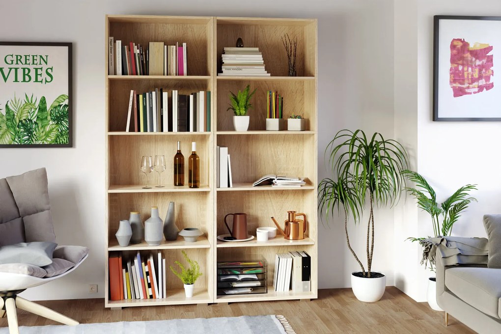 Casaria® Könyvespolc 190 cm - 5 rekesz