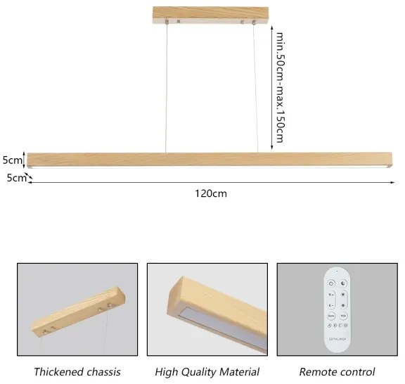 Brilagi - LED dimmelhető csillár kábelen OAK SMART LED/30W/230V Wi-Fi Tuya tölgy+távirányító