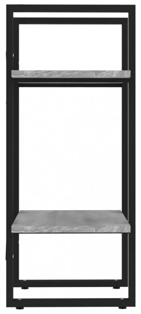 2 szintes szürke sonoma szerelt fa könyvszekrény 40x30x70 cm