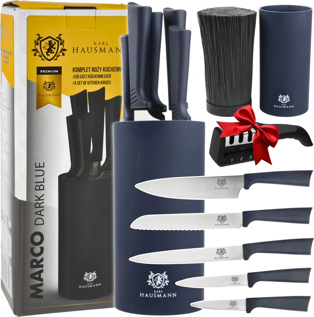 Kések Blokkban Konyhai Kés Szett 5DB-OS +késélező Állvány