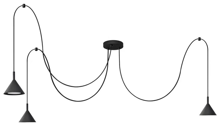 Csillár zsinóron ETNA 3xGX53/10W/230V pók fekete