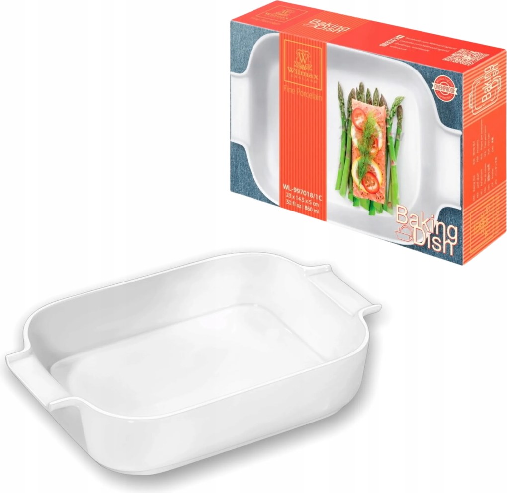 Wilmax Hőálló Porcelán edény sütőfogantyúkkal 860 ml
