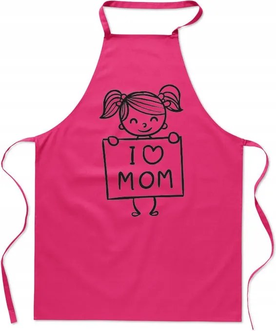 Konyhai kötény I Love you Mom Szeretlek Anya Ajándék Kismamáknak