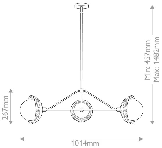 Alora Mood ALM-PERTH3-GD - PERTH rudas csillár 3xE14/40W/230V arany
