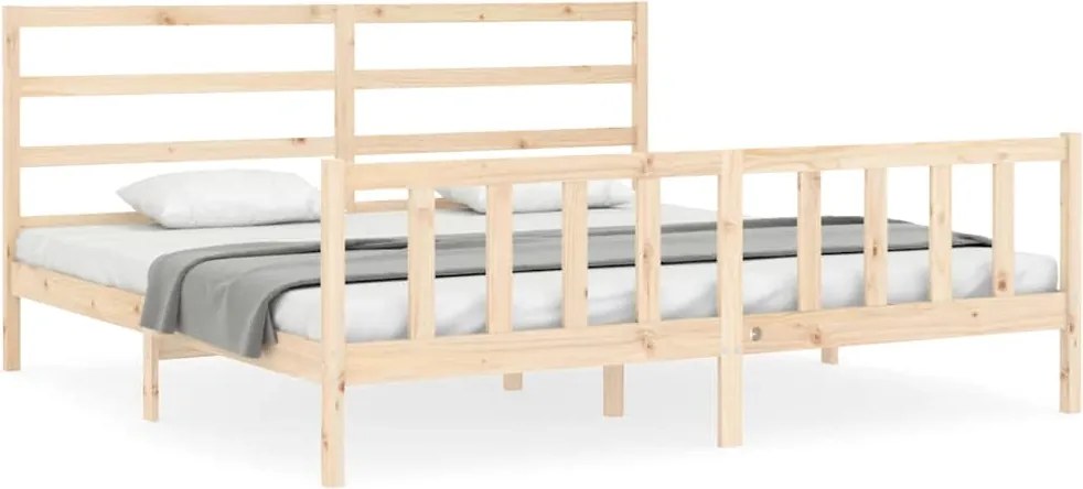 vidaXL tömör fenyőfa ágy matrac nélkül 200 x 200 cm
