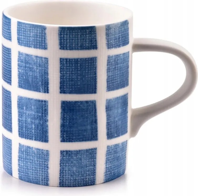 Navy kockás porcelán bögre 380 ml