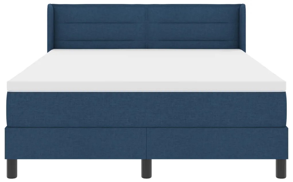 Boxspring Ágy Matrac csomagban, kék, 140 x 190 cm, szövet