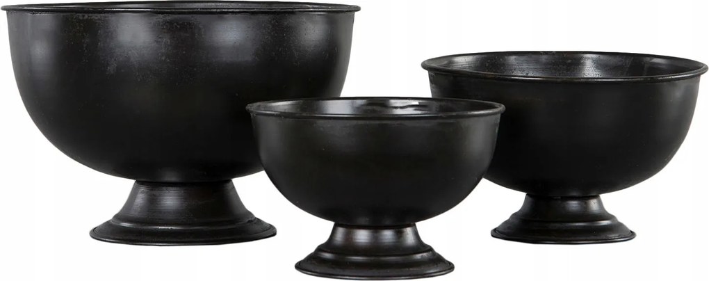 3 db Morris fém virágtartó, fekete