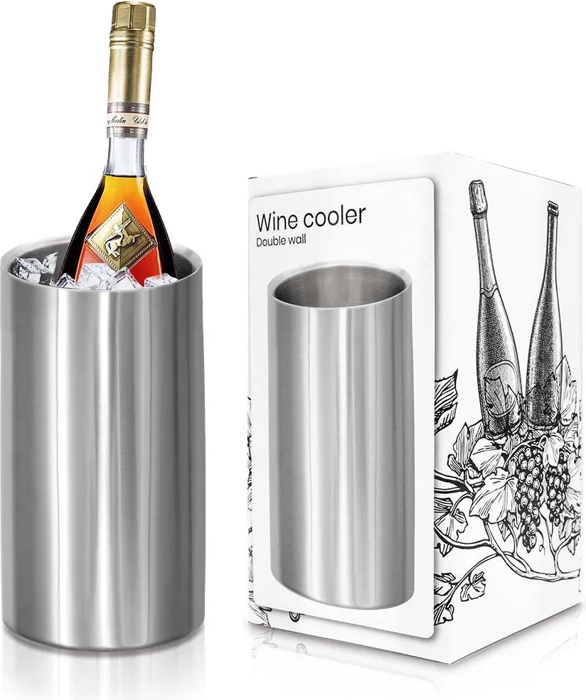 Bárhűtő vödör, termikus hűtő pezsgőhöz, borhoz, jéghez, rozsdamentes acél