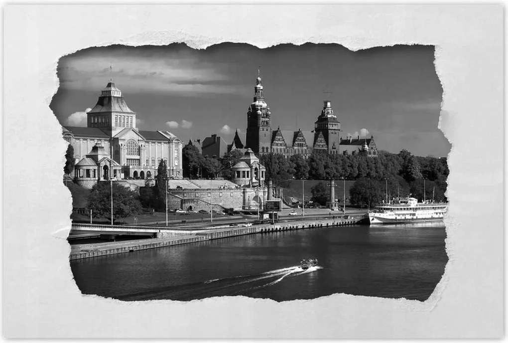 Poszterek 60x40 Fekete-fehér Szczecin