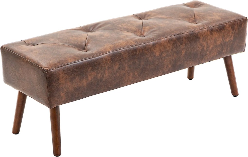 HOMCOM Multifunkcionális Ágyelői Pad Klasszikus Hálószobai Pad Fával Felszerelve és Párnázott Üléssel 120 kg Teherbírás a Bejárathoz és Előszobához 11