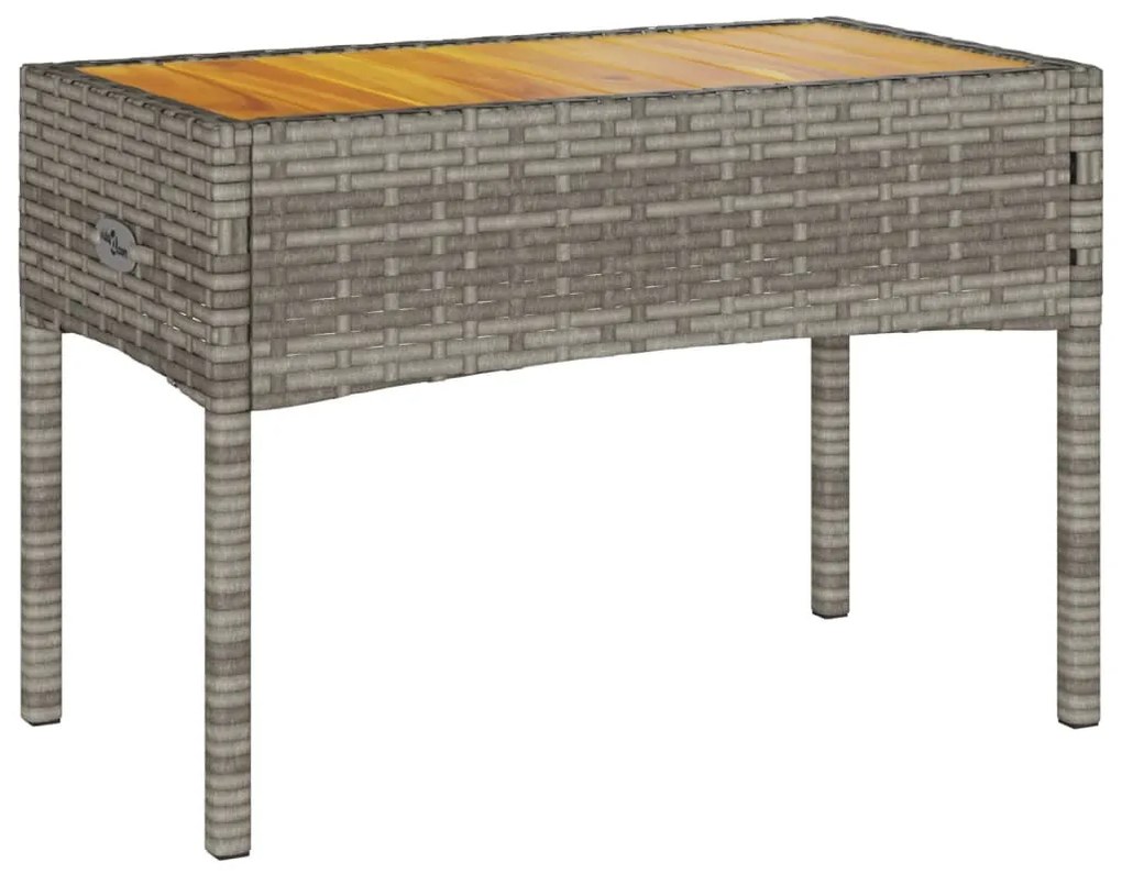 2 személyes szürke polyrattan kerti pad párnákkal és asztallal