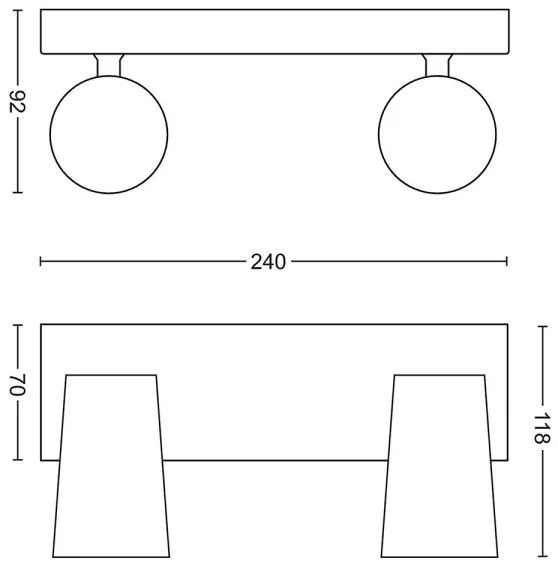 Philips 50572/31/PN - LED Spotlámpa MYLIVING PAISLEY 2xGU10/5,5W/230V