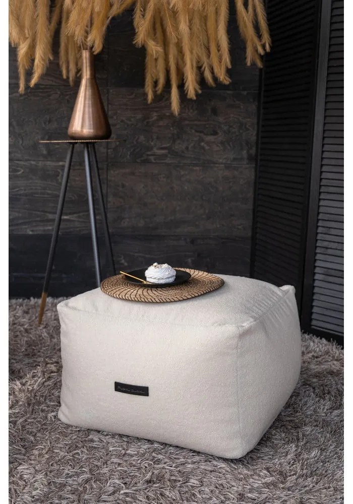 Világosszürke kordbársony babzsákfotel Softbox MooG – SLOWDOWN