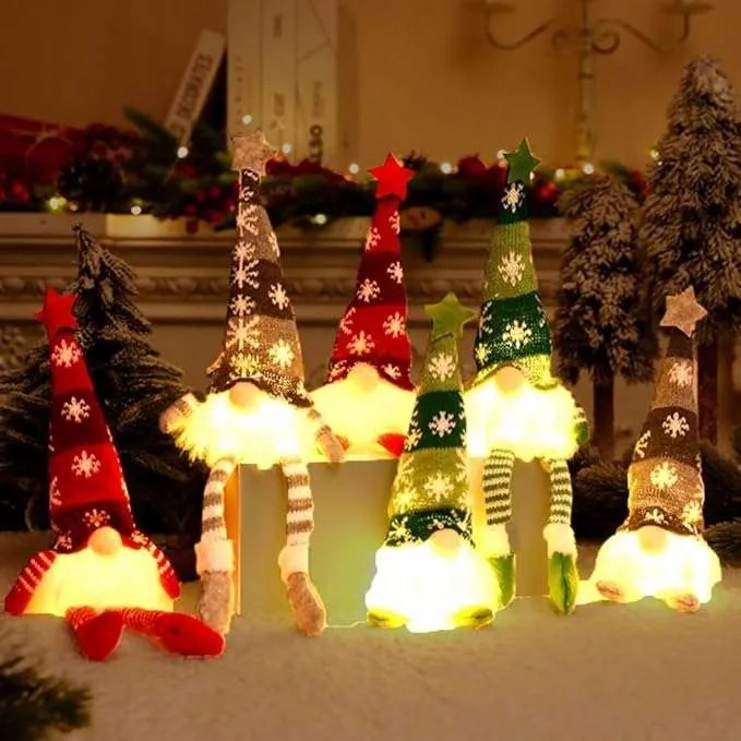 Manó manó karácsonyi Led 6 db-os dekorációs figura