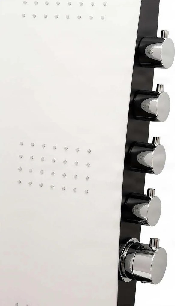 Termosztátos zuhanypanel EYN SP1058 vízeséskifolyóval és masszázsfúvókákkal, többféle színben — Fehér