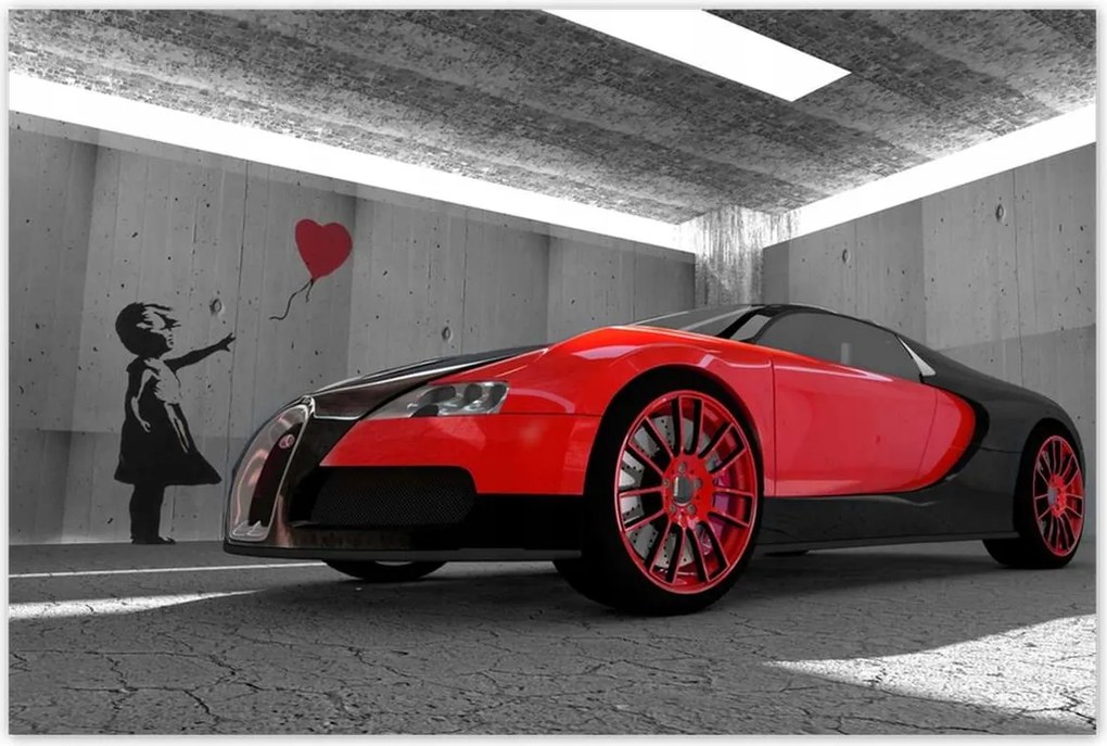 Poszterek 120x80 Piros Bugatti Veyron
