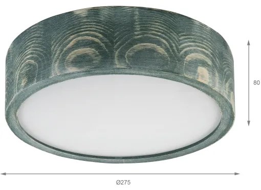 Brilagi - Mennyezeti lámpa PINO 1xE27/15W/230V fenyő/zöld átm. 27,5 cm