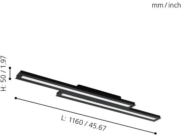 Eglo 31715 - LED RGBW dimmelhető mennyezeti lámpa SALITERAS-Z 20,4W/230V fekete