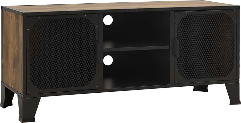 vidaXL rusztikus barna fém és MDF TV-szekrény 105 x 36 x 47 cm