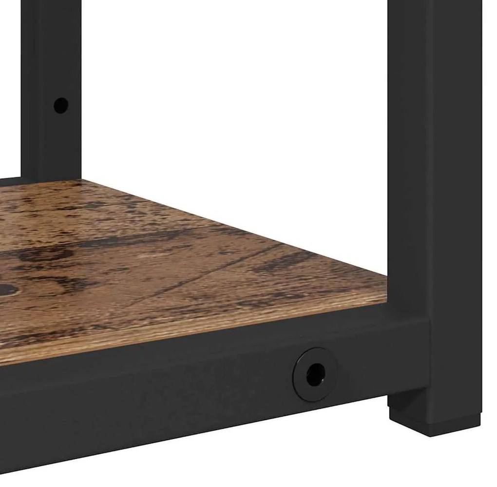 vidaXL Falpolc polcokkal tárolóval Öreg fa 80 x 21 x 78,5 cm Faanyag