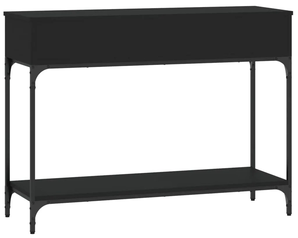fekete szerelt fa tálalóasztal 100 x 34,5 x 75 cm