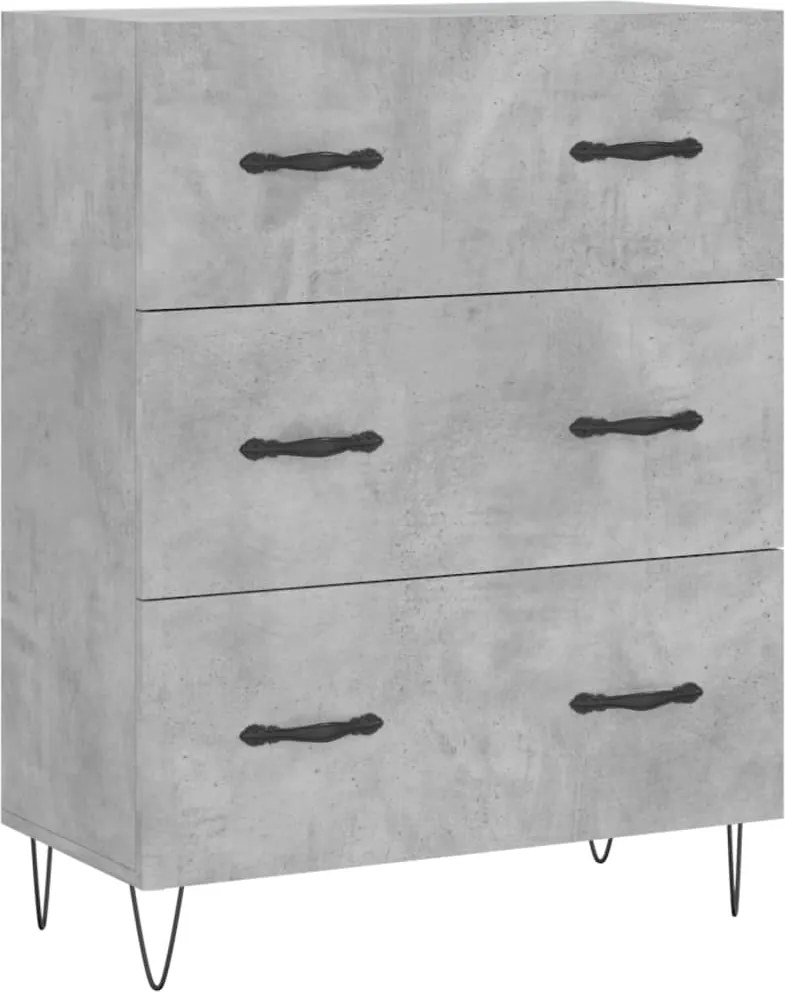 vidaXL betonszürke szerelt fa tálalószekrény 69,5 x 34 x 90 cm