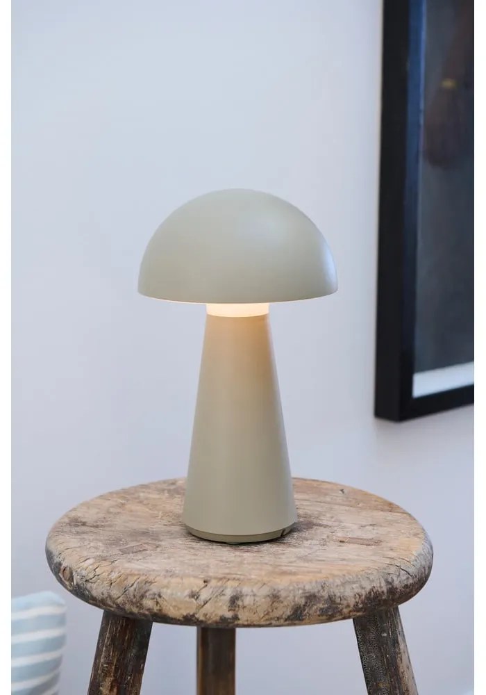 Szürke LED asztali lámpa távirányítóval (magasság 28 cm) Sam – Sirius