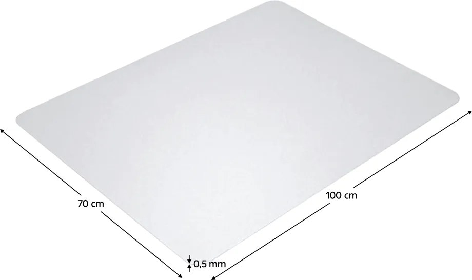 Védőalátét a szék alá, átlátszó, 100x70 cm, 0, 5 mm, ELLIE NEW TYP 1