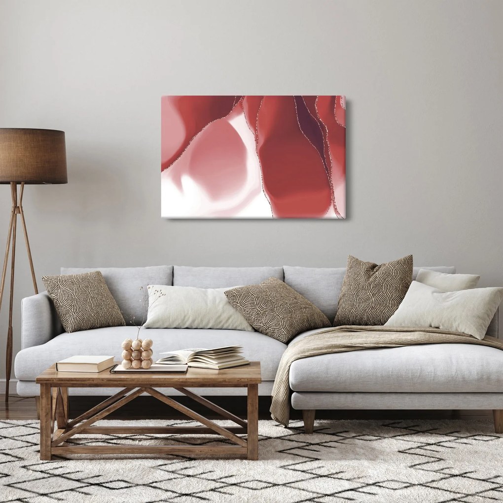 Kép - Piros absztrakt virág N⁰3 (90x60 cm)