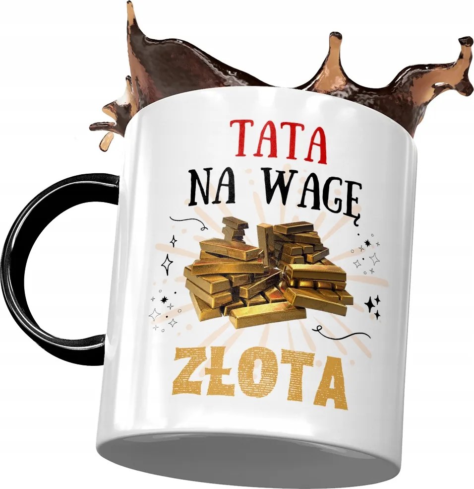 Fekete Bögre Apák Napjára Ajándék Nyomtatott Fotóval