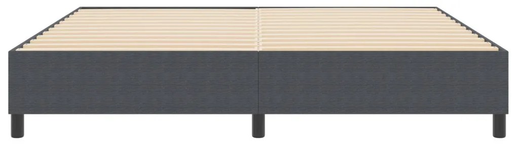 Boxrugós ágy Sötétszürke 200 x 200 cm Bársony anyag