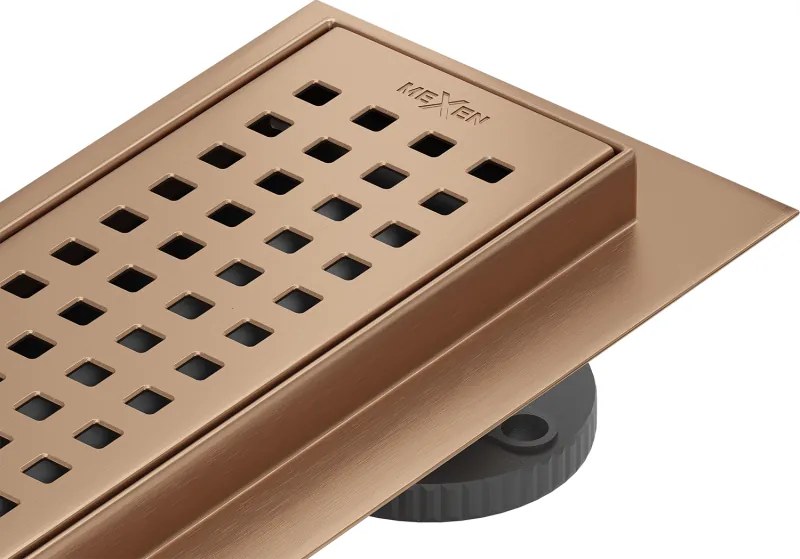 Mexen Flat 360° M08 forgatható vonal menti lefolyó 70 cm, kefélt réz - 1C25070-40