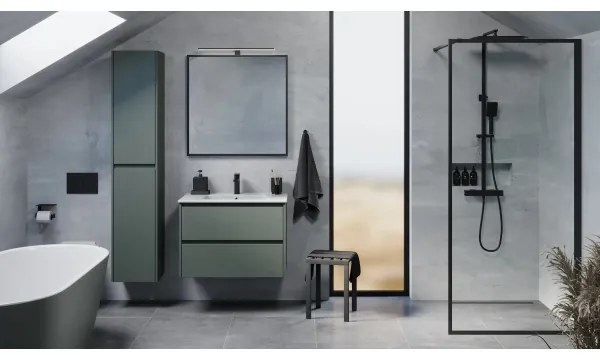 MOLDE 80 cm-es fürdőszobai szekrény mosdóval, zöld