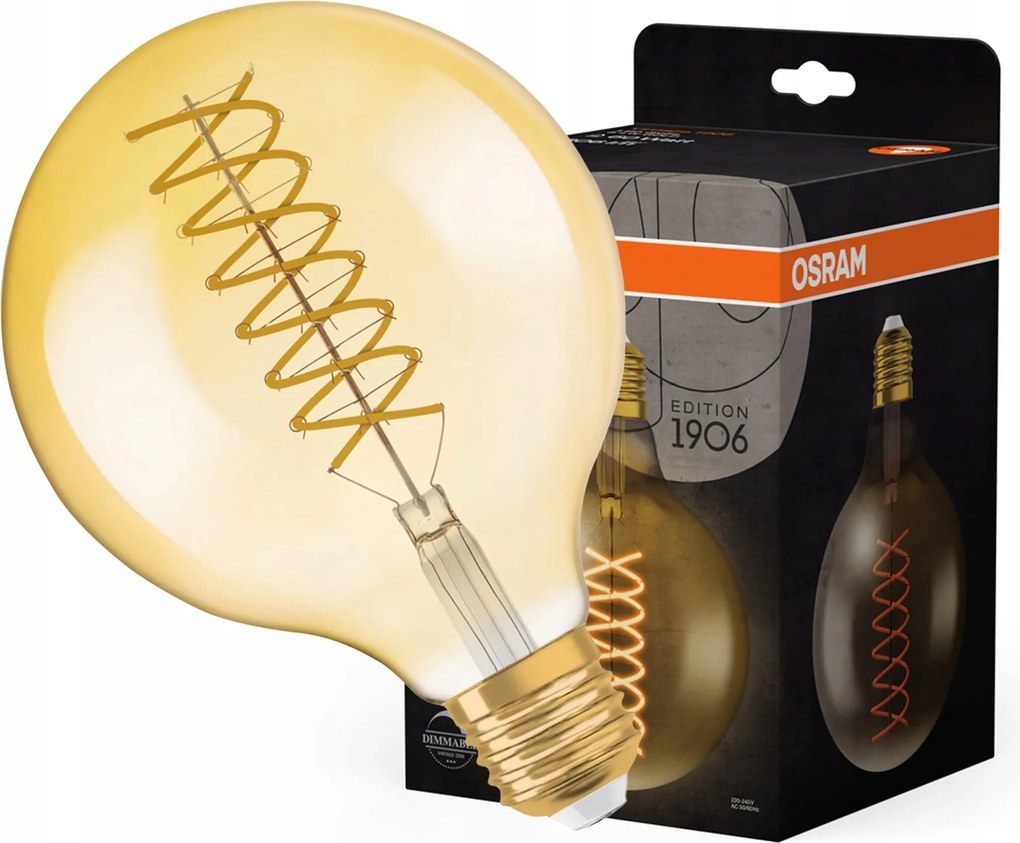 Led Dekorációs Izzó G125 Gömb E27 8.4W 60W Tompítható Vintage 1906