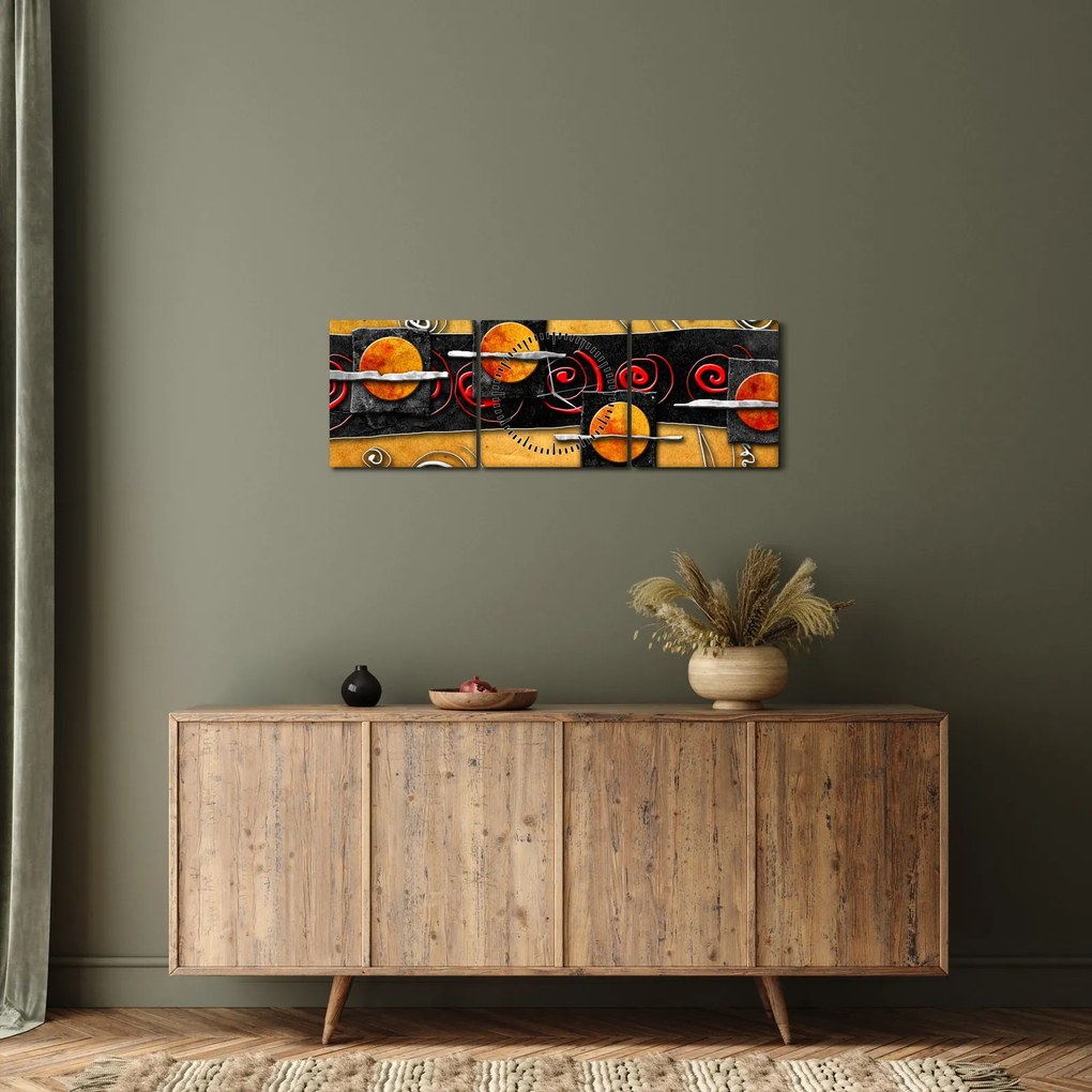 Az absztrakció képe - Bolygók (órával) (90x30 cm)
