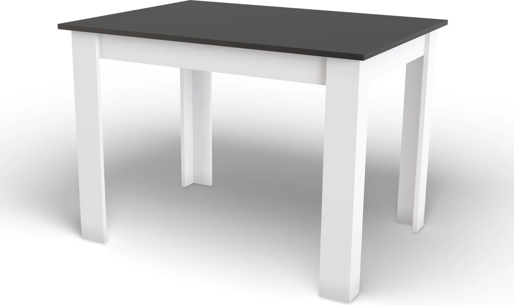 AKCIÓ Fekete étkezőasztal fehér lábakkal MADO 120x80 II. osztály