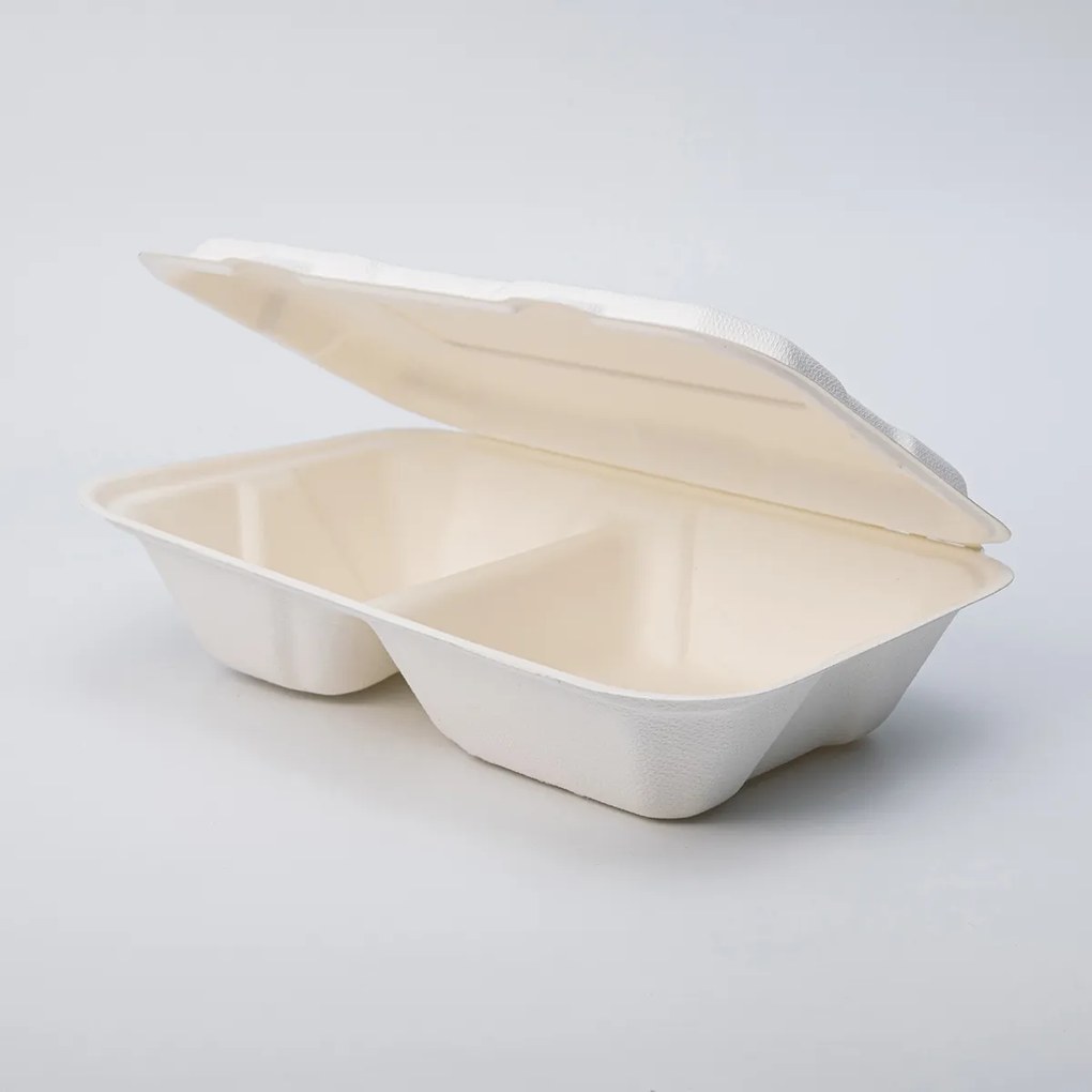 Cukornádból készült kétrészes uzsonnás doboz 240*162*61mm, 50 db