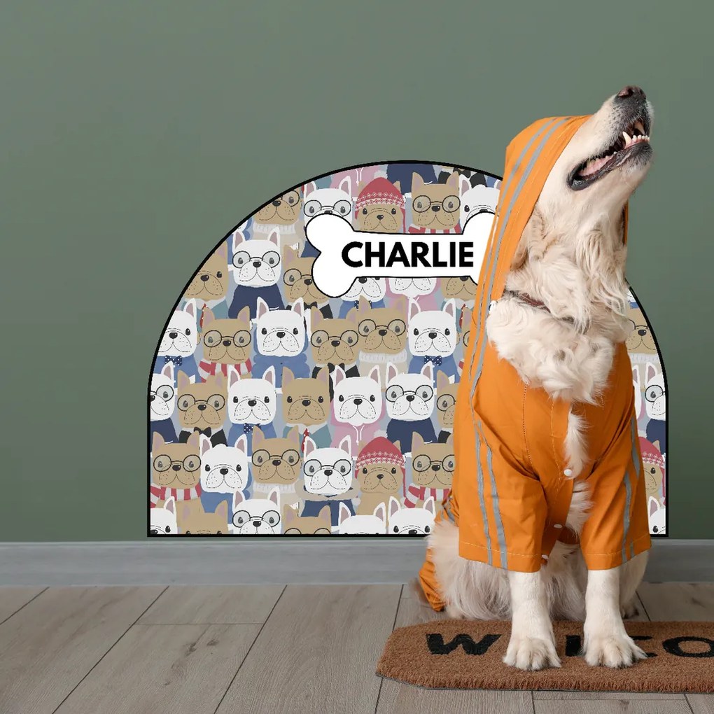 PIPPER. Védő textil falmatrica – Ív – Bulldogok Méret: 120x96cm, Indíték: névvel